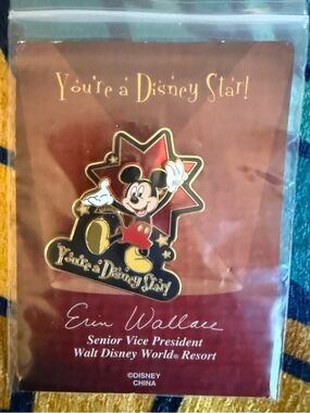 Disney Mickey Mouse Gold Red Black Enamel Pin